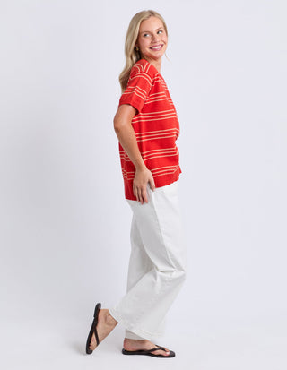 Sofie Knit Tee - Tangelo - 8188000.TANG - All About A Girl