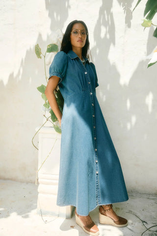 Sofie Denim Maxi dress - Drift