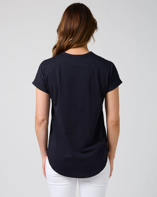 Soho Tee Leopard Cross - Deep Navy