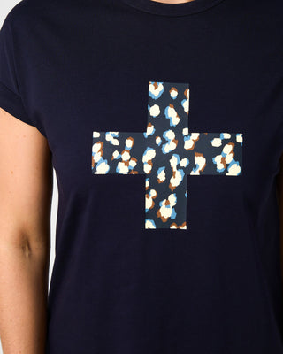 Soho Tee Leopard Cross - Deep Navy