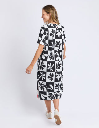 Splice Dress - Black/White Print - 8169073.BLK - All About A Girl