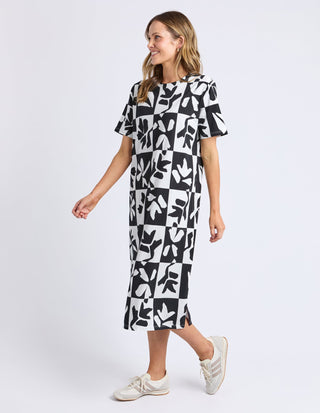 Splice Dress - Black/White Print - 8169073.BLK - All About A Girl