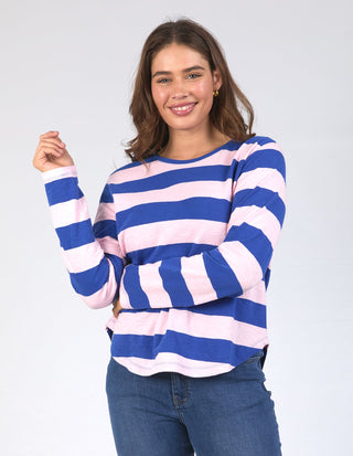 Spritz Stripe Long Sleeve Tee - French Blue/Pale Pink - 81X4418.FRB - All About A Girl