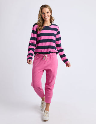 Spritz Stripe Long Sleeve Tee - Hot Pink/Navy - 81X4418.HPNK - All About A Girl