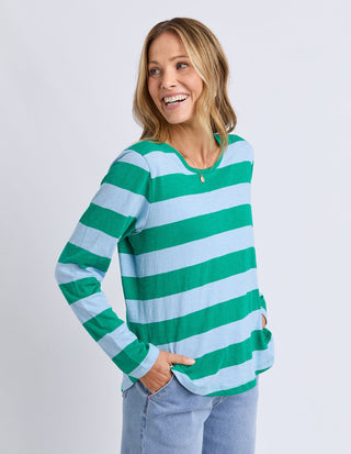 Spritz Stripe Long Sleeve Tee - Turquoise/Light Blue - 81X4418.TURQ - All About A Girl