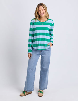 Spritz Stripe Long Sleeve Tee - Turquoise/Light Blue - 81X4418.TURQ - All About A Girl