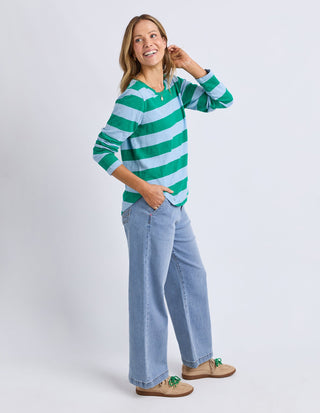 Spritz Stripe Long Sleeve Tee - Turquoise/Light Blue - 81X4418.TURQ - All About A Girl