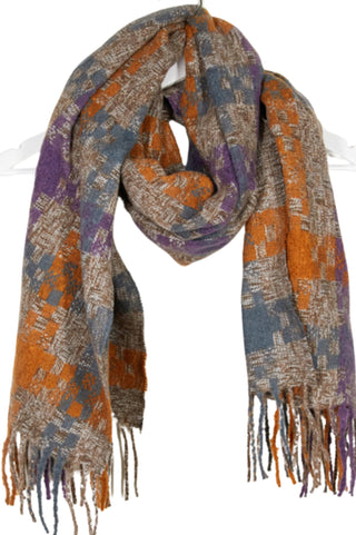 Stella+Gemma Chunky Knit Scarves - Teal/Purple/Brown - SGS1858 - allaboutagirl