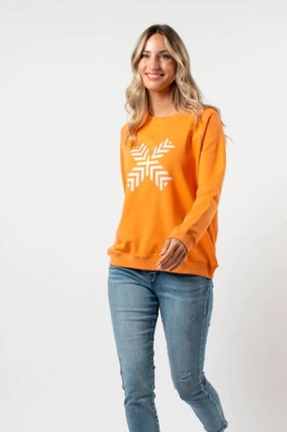 Stella+Gemma Classic Sweatshirt - Mandarin with Candy Cross - SGSW8217 - allaboutagirl
