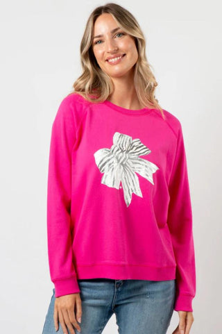 Stella+Gemma Classic Sweatshirt - Neon Pink With Bow - SGSW8215 - allaboutagirl
