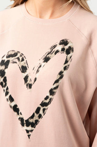 Stella+Gemma Everyday Sweater - Blush With Leopard Heart - SGSW8206 - allaboutagirl