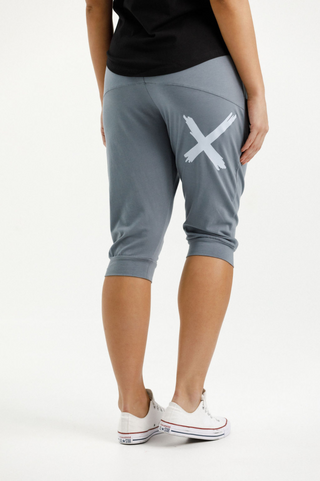 Apartment Pant 3/4 - Storm Grey with Sky Cross