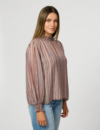 Stella + Gemma Sylvie Blouse Pastel Stripe, Back view | AAAG