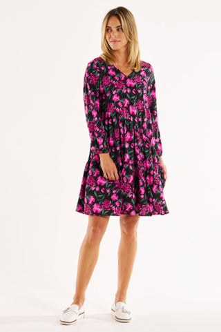 Tenley Tiered Dress - Floral - BB8298 - allaboutagirl