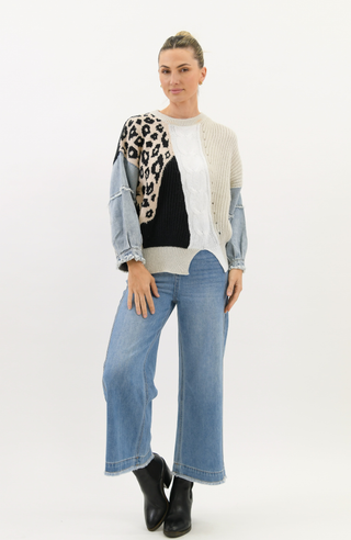 Tessa Jumper - Denim/Leopard