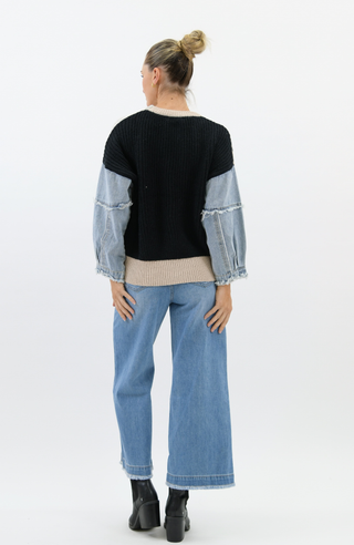 Tessa Jumper - Denim/Leopard