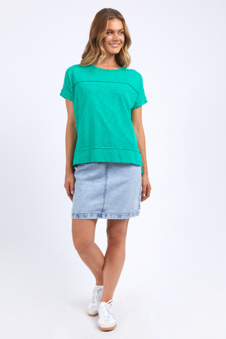 Throw On Short Sleeve Tee Shirt - Bright Green