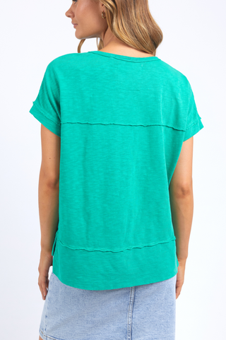 Throw On Short Sleeve Tee Shirt - Bright Green