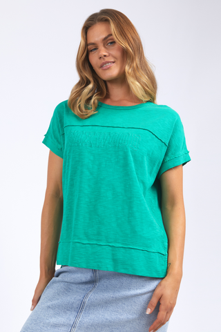 Throw On Short Sleeve Tee Shirt - Bright Green