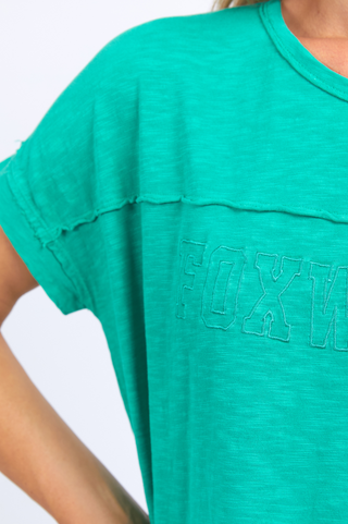 Throw On Short Sleeve Tee Shirt - Bright Green