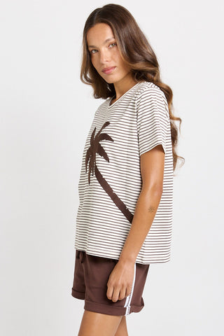 Tibby Tee Shirt - Chocolate Stripe - BB1128-CHS - All About A Girl
