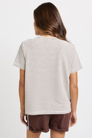 Tibby Tee Shirt - Chocolate Stripe - BB1128-CHS - All About A Girl