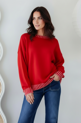 Tilly Slouch Knit - Red/Pink