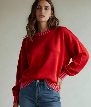 Tilly Slouch Knit - Red/Pink
