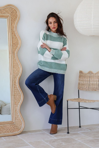 Tilly Stripe Knit - Sage