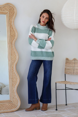 Tilly Stripe Knit - Sage