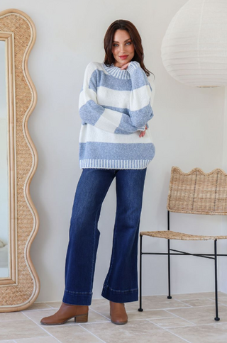Tilly Stripe Knit - Blue