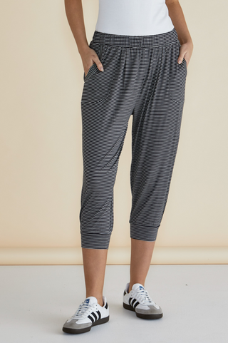 Tokyo Pants - Charcoal Stripe