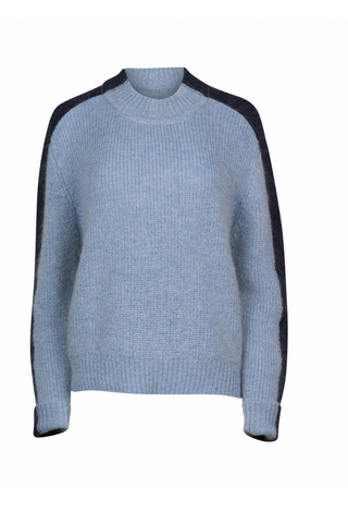 Two Tone Sweater - Sky Blue/Ink