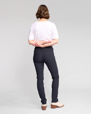 Bay Pull On Embossed Pants - Navy