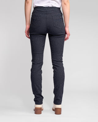 Bay Pull On Embossed Pants - Navy
