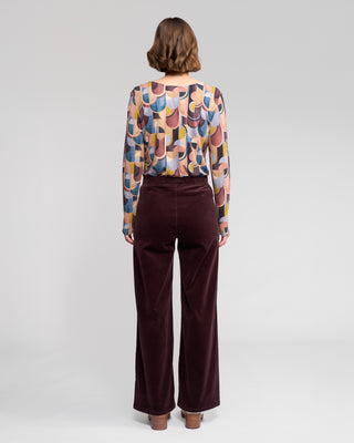 Loft Cord Wide Leg Pull On Pants - Merlot