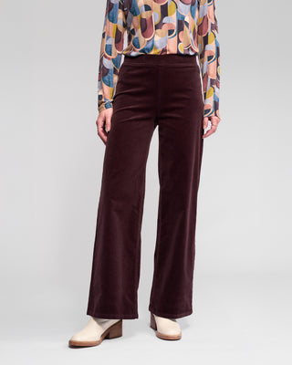 Loft Cord Wide Leg Pull On Pants - Merlot