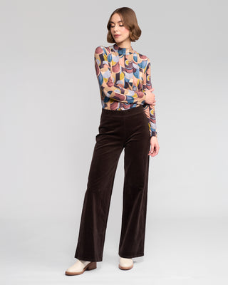 Loft Cord Wide Leg Pull On Pants - Walnut