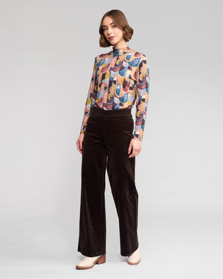 Loft Cord Wide Leg Pull On Pants - Walnut