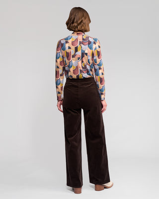 Loft Cord Wide Leg Pull On Pants - Walnut