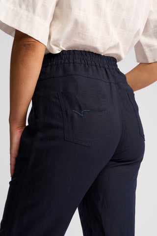 Oxford Slim Leg Grazer Pants - Ink