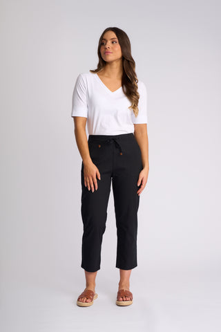 Henley 7/8 Pull On Pants - Black