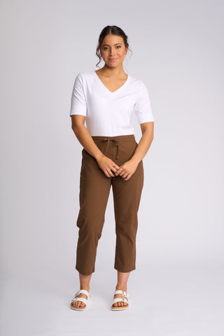 Henley 7/8 Slim Leg Pants - Pecan SS