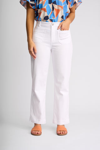 Daily Straight Leg Ankle Grazer Jeans - White Denim