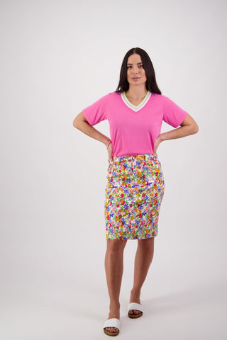 Vassalli Lightweight Printed Skirts - Bloom - 372AV - allaboutagirl