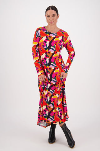Vassalli Printed Dress - Aura - 6097 - allaboutagirl