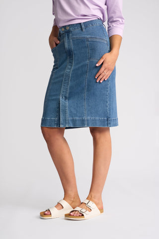 Vespa Skirt - Blue Hue Denim - 7074 - All About A Girl