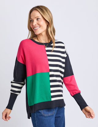 Viken Knit - Midnight Block Stripe - 8178077.MID - All About A Girl