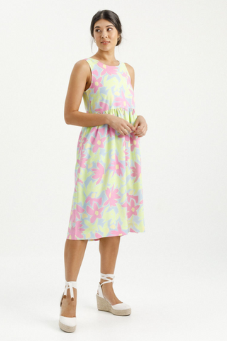 Vita Dress - Lime Daisies