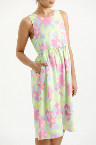 Vita Dress - Lime Daisies